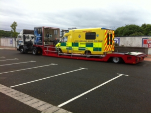 LOW LOADER WITH AMBULANCE
