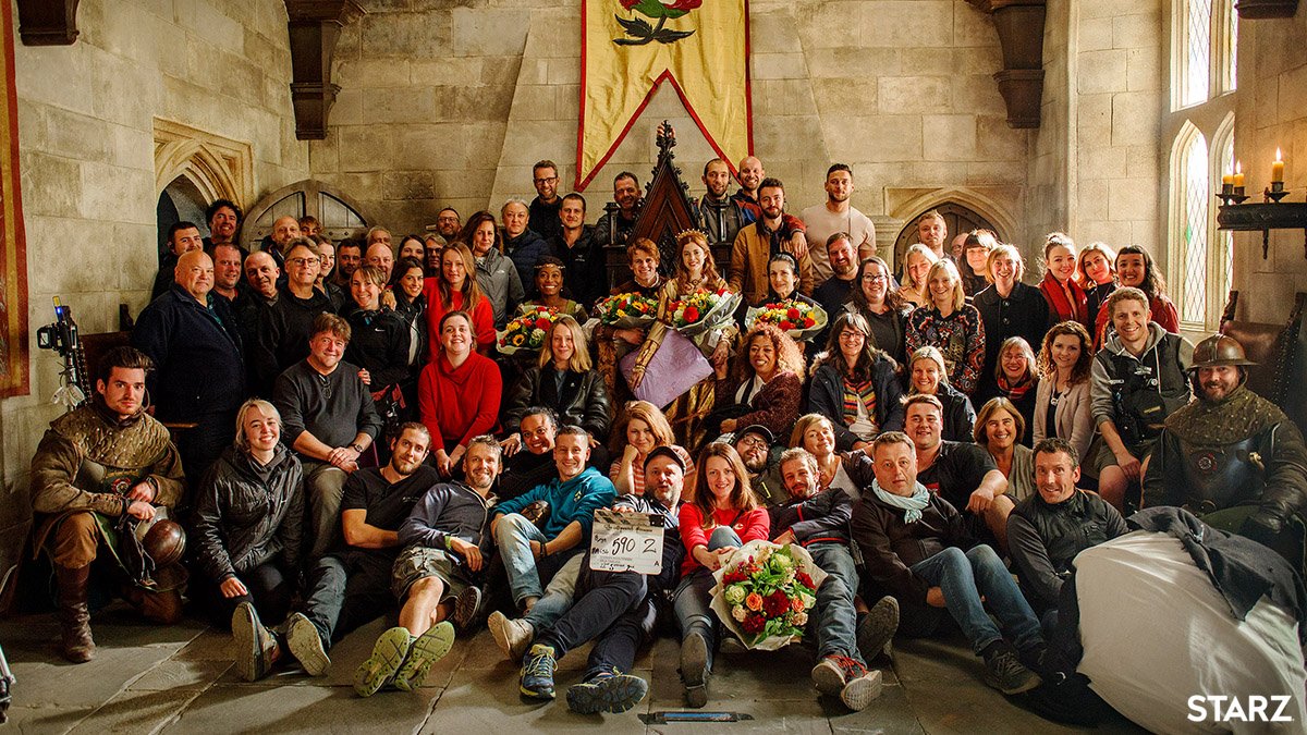 The Spanish Princess cast & crew on set at The Bottle Yard Studios (image credit: STARZ)