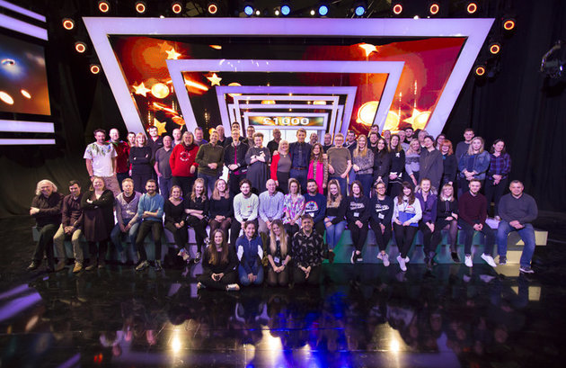 Ben Shephard with Tipping Point's crew (ITV)