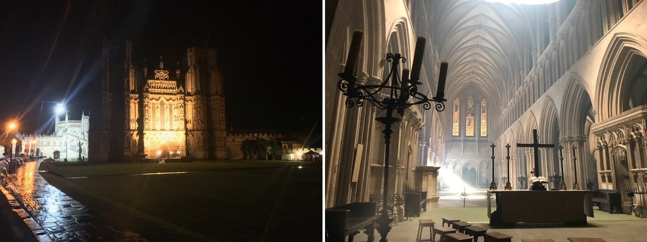 Wells Cathedral forms an atmospheric backdrop for filming (credit: Benjamin Greenacre)