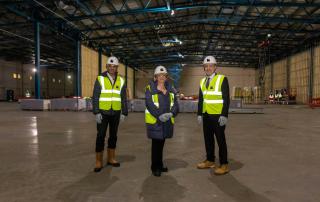 Mayor of Bristol Marvin Rees, Laura Aviles (Senior Film Manager, Bristol City Council), WECA Mayor Dan Norris