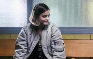 Celine Buckens as Talitha Campbell in Showtrial (credit World Productions/Joss Barrett/BBC)