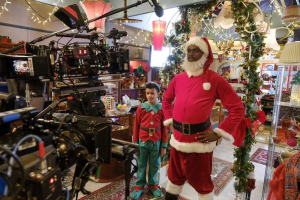 The Beaker Girls filming on set at The Bottle Yard Studios (image: BBC)