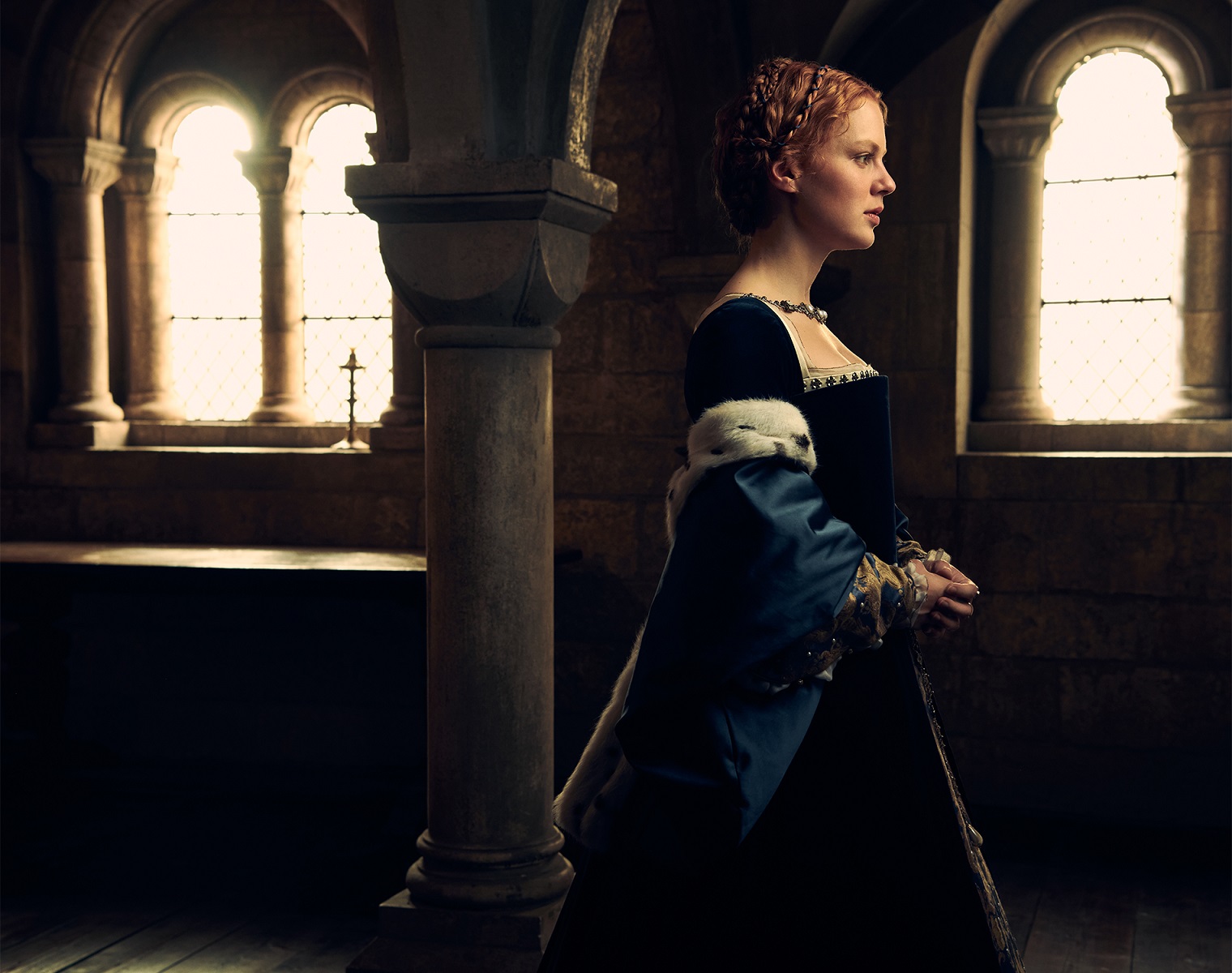 Elizabeth I (Alici von Rittberg) in Becoming Elizabeth (image courtesy STARZ)