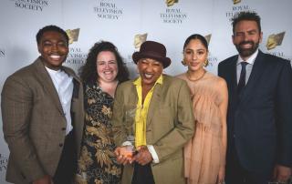The Outlaws cast with their RTS West of England 2023 Scripted award