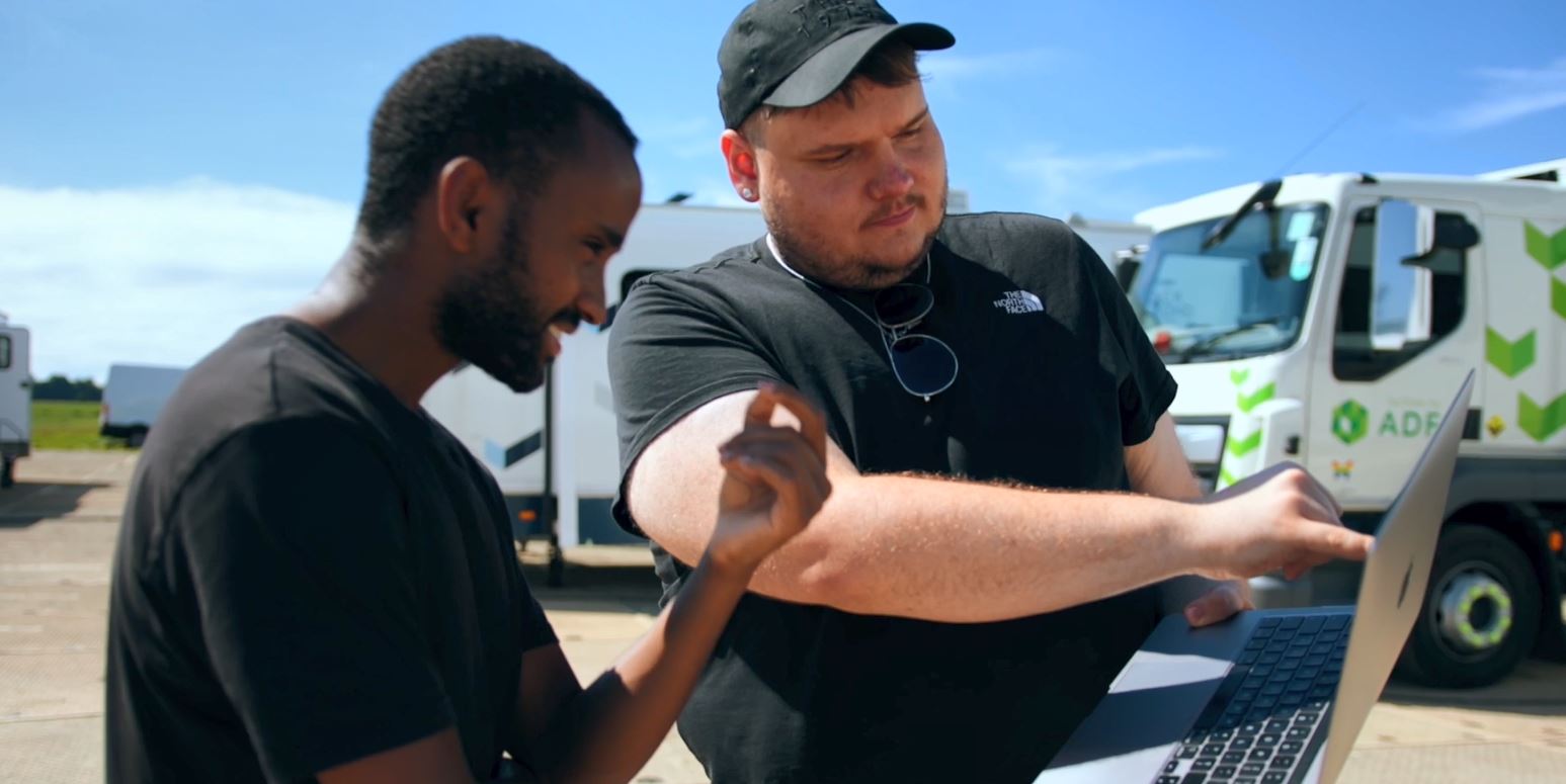 All Set West Trainees Sammy and Jon Luke on location with Seven Dials (image courtesy All Set West)